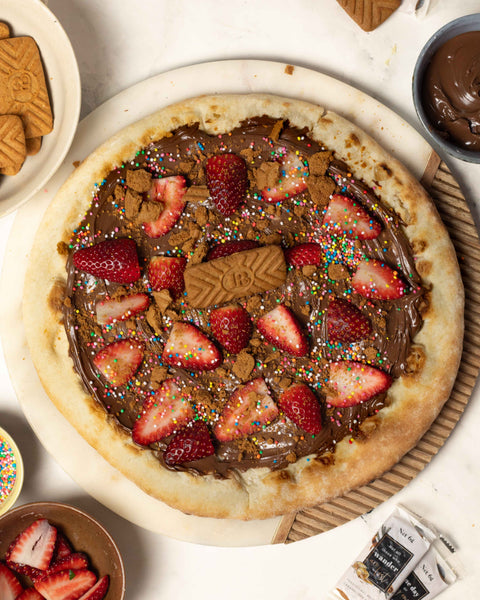 Speculoos Loaded Dessert Pizza Recipe | Dough Tribe